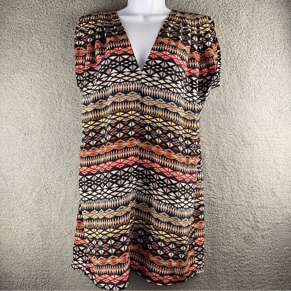 Anthropologie‎ The Odells Silk Shift Dress Size Small Abstract Geometric Print - Picture 1 of 12